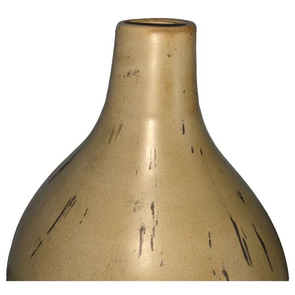 Chunky Stoneware Vase Jug 10" – Rustic Modern Pottery Decor Tan Black - Picture 7 of 7